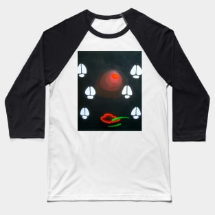 December Birthday Icons Fire Obsidian Deer Pine Needles Baseball T-Shirt